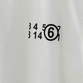 Yeni Beyaz Mm6 Margiela Mozaik Baskı Yuvarlak Boyun Kolsuz T-Shirt Yaz Eğlence Nefes Pamuk Çift En Tees