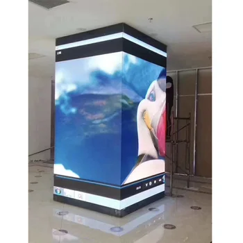 90 derece Dikişsiz Sütun Şekli ile Mağaza Ekranı için P2.6 Led Ekran Video Duvar