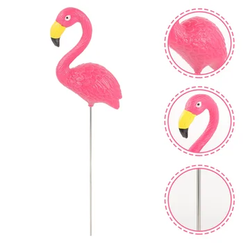Flamingo bahçe dekorasyonu Kazık Çim Parti Dekor Açık Bahçe Tropikal İşareti Saksı Spinners Rüzgar Süs Hediye Heykeli Heykelleri