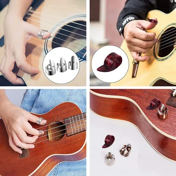 Ayarlanabilir Parmak Başparmak Seçtikleri Set İçerir 8 Adet Paslanmaz Çelik Parmak Seçtikleri 4 Adet Plastik Başparmak Seçtikleri Gitar Banjo İçin