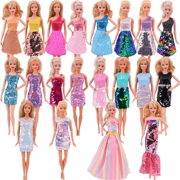 Bebek Parti Akşam Elbise Prenses Zarif Pullu Elbise İçin Uygun 11.8 İnç Barbie oyuncak bebek giysileri, Hediye, Barbie Aksesuarları