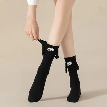 Sevimli Çift Cazibe çorap el Tutma Tasarımı İle Orta Buzağı Uzunluğu Bayanlar Naylon Çorap
