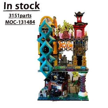 MOC - 131484 Şehir Sokak Görünümü Spa Montaj Ekleme Yapı Taşları Modeli • 3151 Parçaları Yapı Taşları Çocuklar Doğum Günü Oyuncak Hediye
