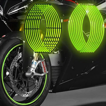 Yansıtıcı motosiklet lastiği Sticker Motosiklet Sticker Işıldayan Jant Motosiklet Tekerleği Dekoratif Halka Etiket