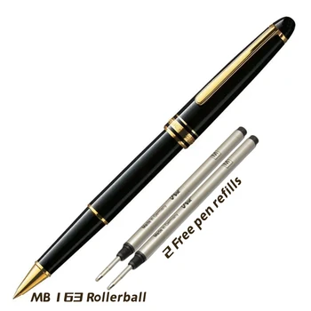 MB Msk 163 Rollerball Tükenmez Kalemler Ekleyin 2 Dolum Lüks Yazma Hediye Kırtasiye Reçine Ofis Malzemeleri Seri Numarası İle