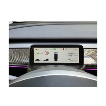 Araba Head Up Ekran direksiyon Ekran Güç Hız Göstergesi 4.6 İnç IPS Mini LCD Pano Paneli Tesla Model Y/3