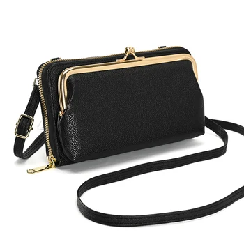 Kadın askılı çanta Bayanlar için PU Deri Debriyaj Telefonu Çanta İş kartlıklı cüzdan Crossbody Omuz Çantası
