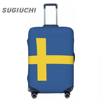 Isveç Ülke Bayrağı Bagaj Kapağı Bavul Seyahat Aksesuarları Baskılı Elastik tozluk Çantası tekerlekli çanta Koruyucu