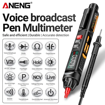 ANENG A3009 PRO Multimetre Voltmetre Akıllı Dijital Multimetre Kalem voltmetre Akıllı Ses Yayını Test Cihazı