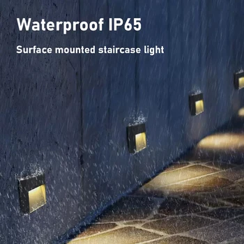 Yüzeye monte LED merdiven lambası Adım Ayak Su Geçirmez Duvar Lambası Açık Bahçe Koridor IP65 220V 110V 6W 12W Köşe
