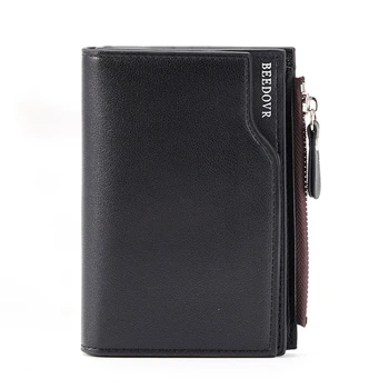 2023 Fermuar küçük cüzdan Çok Fonksiyonlu Dikey Mini Cüzdan Yeni Snap Düğmesi Retro bozuk para cüzdanı Erkekler PU deri kartlık