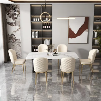 Beyaz Altın Tasarımcı Oturma Odası yemek sandalyeleri Tırnak Masası İskandinav Yemek Odası Sandalyeleri Deri Salon Nordicas Kütüphane Mobilyaları