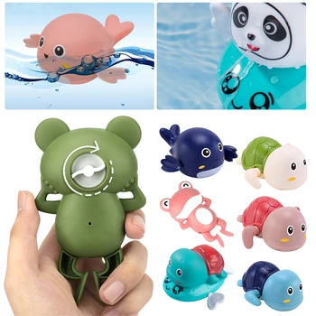 Yaz Banyo Oyuncakları Çocuklar Yüzme Clockwork Bebekler Oynayan Su Bebek Banyo Sevimli Komik Çocuk Banyo Duş Hayvanlar Oyuncaklar
