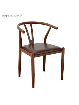 İskandinav ferforje y kelime sandalye modern minimalist ev arkalığı yemek masası ve sandalye kombinasyonu Çin daire sandalye