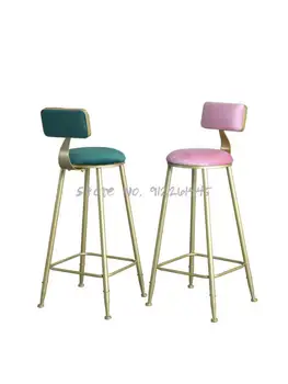 İskandinav altın bar sandalyesi modern bar sandalyesi yüksek tabure ev geri yüksek sandalye yemek sandalyesi net kırmızı sandalye yüksek tabure