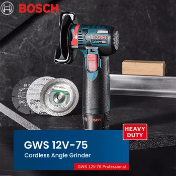 Bosch GWS-12V-76 Elektrikli Değirmeni Akülü Açı Öğütücü 12 V Pil Kesme ve Parlatma Ahşap Fayans ve Metal Güç Aracı