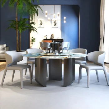 Konsol Mutfak yemek masası seti Cep Yuvarlak Modern Lüks Mermer Masa İskandinav Yatak Odası Mesa De Jantar De Otel Mobilyaları