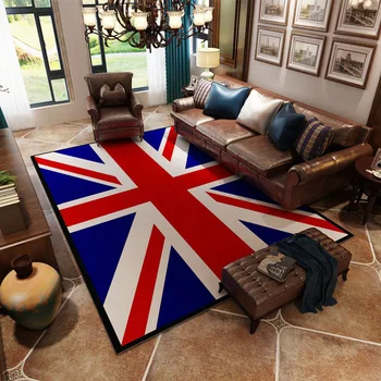 İngiliz Tarzı Bej Bayrak Amerikan Retro Trend Halı Kanepe oturma odası kahve sehpası Yatak Odası Başucu Pencere Kristal Kadife Halı