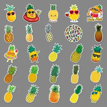 50 Yaprak Yaratıcı DIY Ananas Çıkartmalar Karikatür Meyve Bavul Kask Buzdolabı Dizüstü Çıkartmalar çocuk Hediye Oyuncak