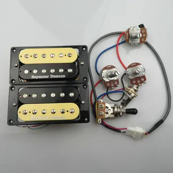 Hot Rodded gitar manyetikleri Humbucker Manyetikler 4C Kablo Demeti İle 2V1T Seti Elektro gitar manyetikleri