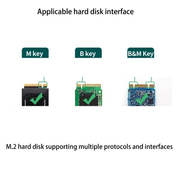 M. 2 SATA/NVME SSD USB 3.1 Tip C adaptör panosu M / B+M Anahtar Uyumlu RTL9210B Yonga Seti