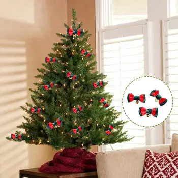 Noel Ağacı Dekorasyon noel yayı Dekorasyon Şenlikli Tatil Parti Süslemeleri Mini Çan ile Canlı noel yayı Bağları