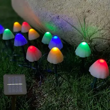 XİAOMİ LED Güneş Dize İşıklar Peri Yolu Çim Peyzaj Mantar Lamba Açık Noel Bahçe Veranda Garland sokak dekorasyonu