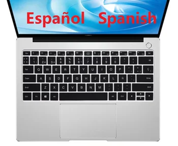 İspanyolca / ingilizce / Korece HUAWEİ MateBook için 14 2021 KLVD-WFE9 MateBook D 14 2020 Silikon Klavye Kapak Koruyucu cilt
