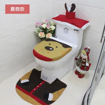 Yeni Sevimli Yaratıcı Banyo Noel Mat Noel Malzemeleri Ev için Yeni Yıl Hediye Dekorasyon Klozet Kapakları Noel Baba