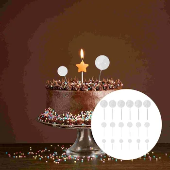 30 Adet Top Kek Dekorasyon DIY Eklemek Topları Ekler Mini silindir Şapka Kek Topper Köpük Tatlı Pick Metal Trim