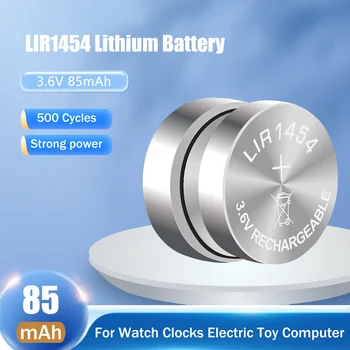 LIR1454 LIR 1454 3.6 V 85mAh Lityum şarj edilebilir pil İçin Bluetooth Kulaklık İzle Saat Oyuncaklar Değiştirir CR1454 Düğme Düğme Hücre
