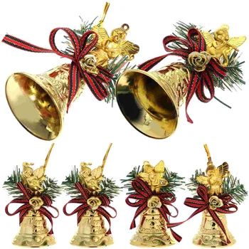 6 Adet Noel Çan Kolye Dekor Bells Asılı Ağaç Malzemeleri Noel Süs Plastik Dekorasyon Parti Kolye