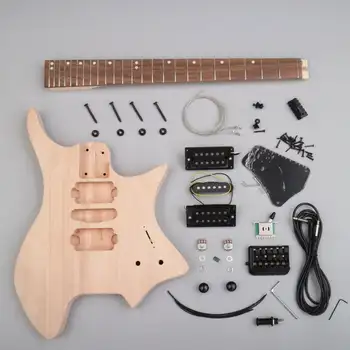 Başsız DIY Elektro Gitar Kiti 24 Frets 6-String H S H Pikap Mükemmel uyum özelleştirilmiş tasarım