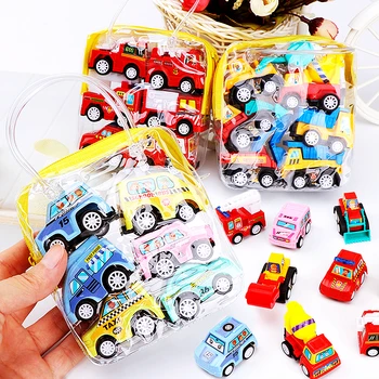 Set of6 Küçük oyuncak arabalar Çocuklar için Doğum Günü Partisi Konuk Hediye Hediye Paskalya Noel Karnaval Anaokulu Parti Favor Ödül Paketi