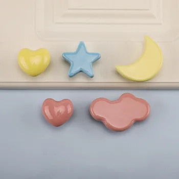 Renkli Parlak Seramik Kolları Kapı Çekme Topuzu Dolap Dolap Çocuk Yatak Odası Çeker Dolap Kolları Mutfak dolap kolları