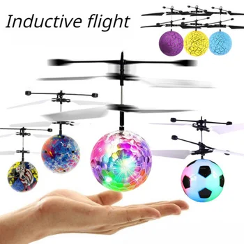 Renkli Mini Shinning LED Drone ışık kristal top ındüksiyon Quadcopter uçak Drone uçan top helikopter çocuk oyuncakları