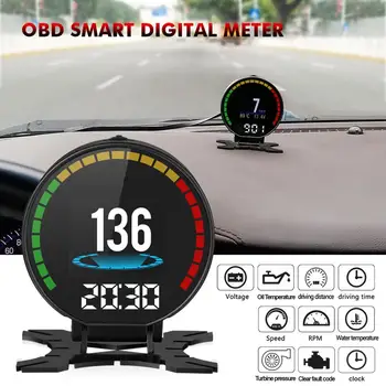 Araba Obd Hud Head-up Ekran Çok fonksiyonlu Hız Göstergesi Dijital Teşhis Uyarı Sistemi Enstrüman
