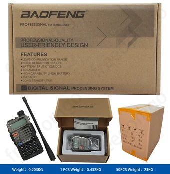 Baofeng BFUV-5RE Kullanışlı Kablosuz İnterkom Çift Bant Vhf / Uhf Asirmato İki Yönlü Telsiz İletişim Walkie Talkie