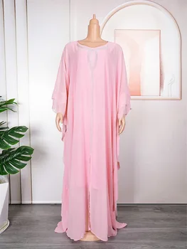 Artı Boyutu Afrika Parti Elbiseler Kadınlar için Şifon Boubou Ankara Dashiki Kıyafetler Kıyafeti Dubai Kaftan Abaya Robe Marocaine Femme