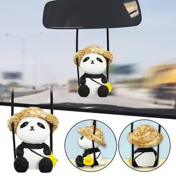 Araba Kolye Sevimli Panda Salıncak Otomatik dikiz aynası askı süsleri İç Dekorasyon Aksesuarları Kızlar için Hediyeler K9P0