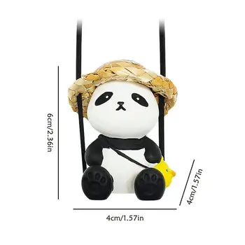 Araba Kolye Sevimli Panda Salıncak Otomatik dikiz aynası askı süsleri İç Dekorasyon Aksesuarları Kızlar için Hediyeler K9P0