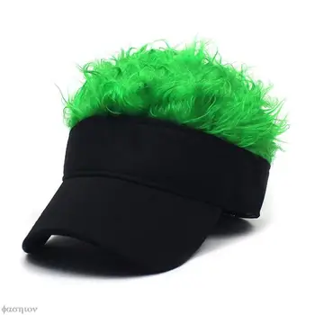 Golf beyzbol şapkası Sahte Yetenek İle saç bonesi Güneşlik Eğlenceli Peruk Şapkalar Mens Womens Çivili Kıllar Peruk Şapka Renkli Yeşil Pembe Mavi