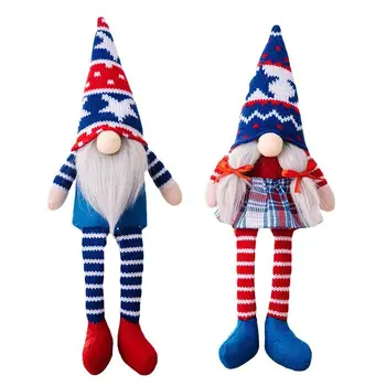 Vatansever Gnome El Yapımı Mr & Mrs. Gnomes Amerikan Bağımsızlık Günü Masa Süsleri Hediye Bağımsızlık Günü İçin Başkanlar Günü