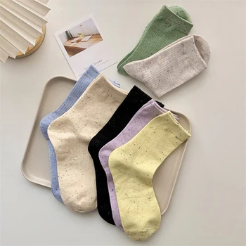 Kadın Çorap Yeni Yenilik Moda Sonbahar Basit Çorap Kısa Nefes Pamuk Yumuşak Tatlı Kızlar Ter Emici L ady Ekip Çorap Renk