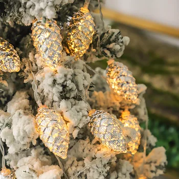 Noel Süslemeleri Ev için suni çam kozalağı led ışık yılbaşı Ağacı Süsleme Noel Çift Natal Navidad Noel Süsler Yeni Yıl Çelenk