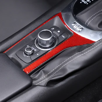 Mazda için MX-5 2016-2023 Yumuşak Karbon Fiber Araba Multimedya Topuzu Çerçeve Dekoratif Sticker İç Aksesuarları