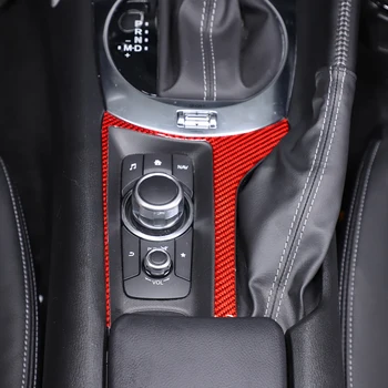 Mazda için MX-5 2016-2023 Yumuşak Karbon Fiber Araba Multimedya Topuzu Çerçeve Dekoratif Sticker İç Aksesuarları