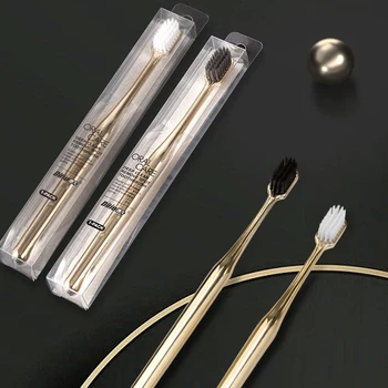 Yeni Süper Yumuşak Diş Fırçası Çift Tarzı Yüksek Kaliteli Yumuşak Fırça Saç Altın Gümüş Hafif Diş Fırçası Altın Kaplama Ev Ürünleri