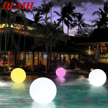 DLMH Modern Yüzen Top Peyzaj Lambası Yaratıcı Açık Havada havuz ışığı LED Uzaktan Kumanda Su Geçirmez IP65 Otel Bahçe için