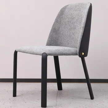 Pamuk keten deri sanat high-end restoran ev arkalığı tasarımcı modern rahat deri yemek sandalyesi